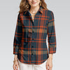 Auburn Tigers Tartan Plaid Navy Orange Women's Mid-Length Sleeve Shirt