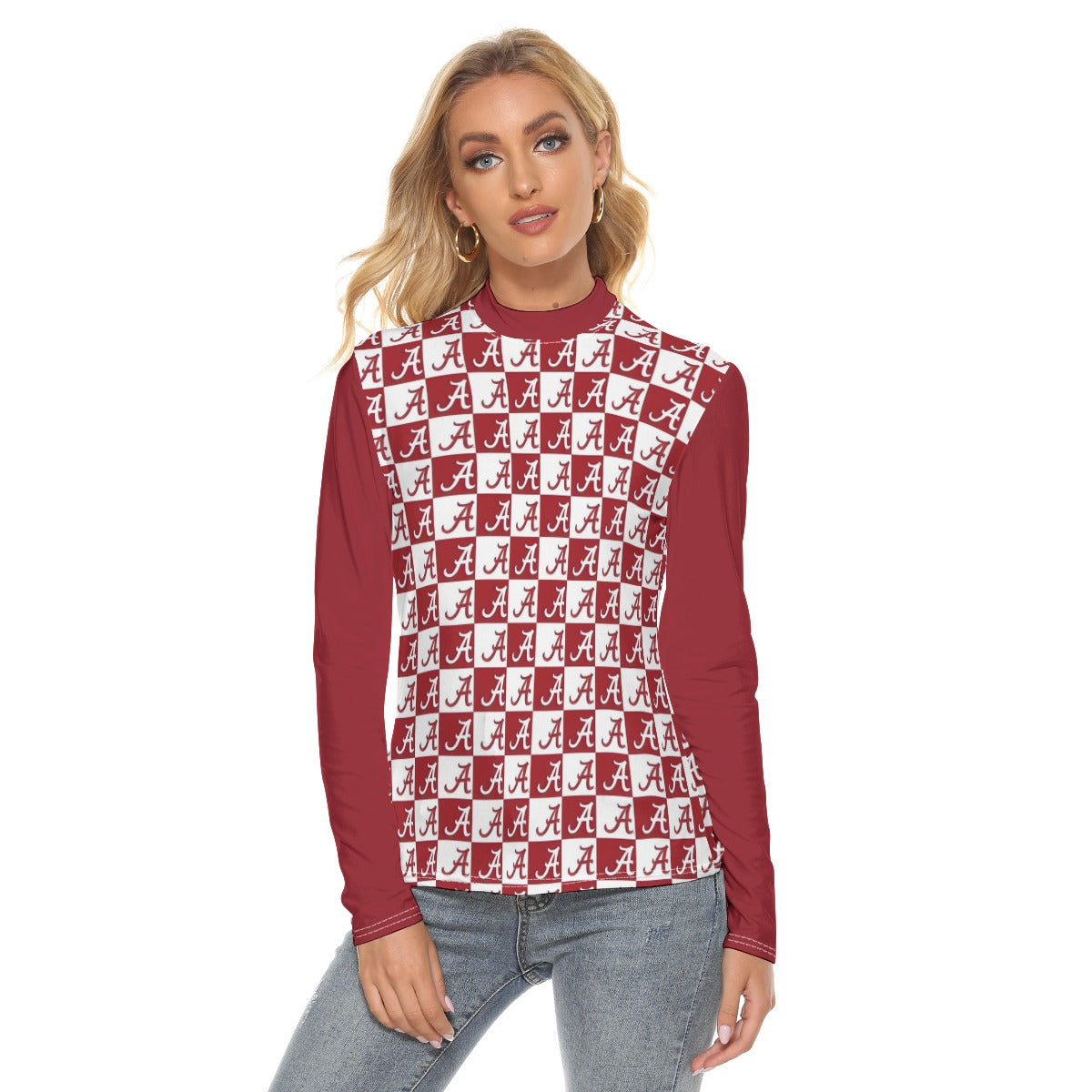 Alabama - Crimson Tide Women's Stretchable Turtleneck Top White varsity sports apparel
