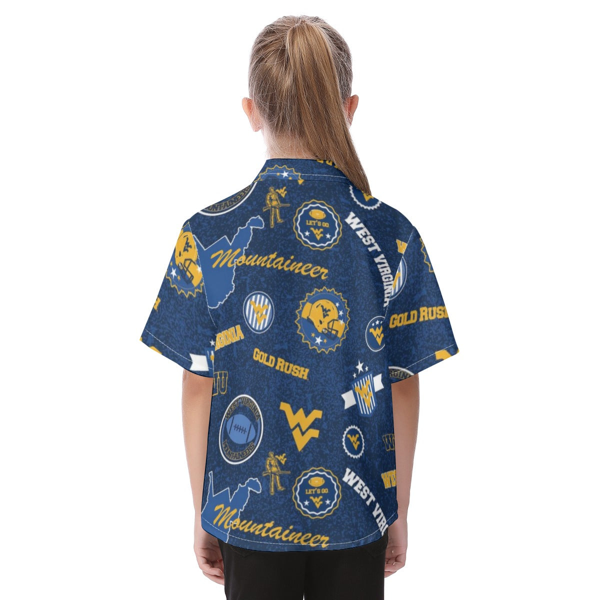 West Virginia Mountaineers Kid's Hawaiian Vacation Shirt streetwear fashion product image 4