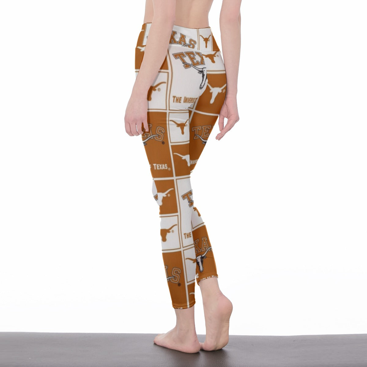 Texas at Austin - Longhorns Women's High Waist Leggings | Side Stitch Closure White varsity sports apparel