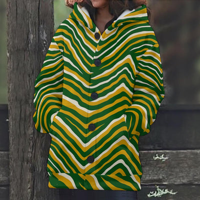 Green Bay Football Yellow Green Women’s Knitted Hooded Jacket – Game Day Streetwear – nfl fan apparel, nfl fan apparel, image 1.0