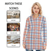 florida gators tartan plaid blue orange  women tartan plaid game day shirt