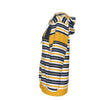 White Smoke Michigan Varsity Striped Women's Pullover Hoodie