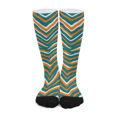 White Smoke Miami Dolphins Zebra Long Socks