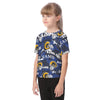 los-angeles-rams-kids-raglan-sleeve-t-shirt navy orange football outfit fabric close-up