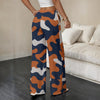 Dark Gray Chicago Football Women’s Camo Lounge Pants – Navy Orange Game Day Relaxed Fit Trousers