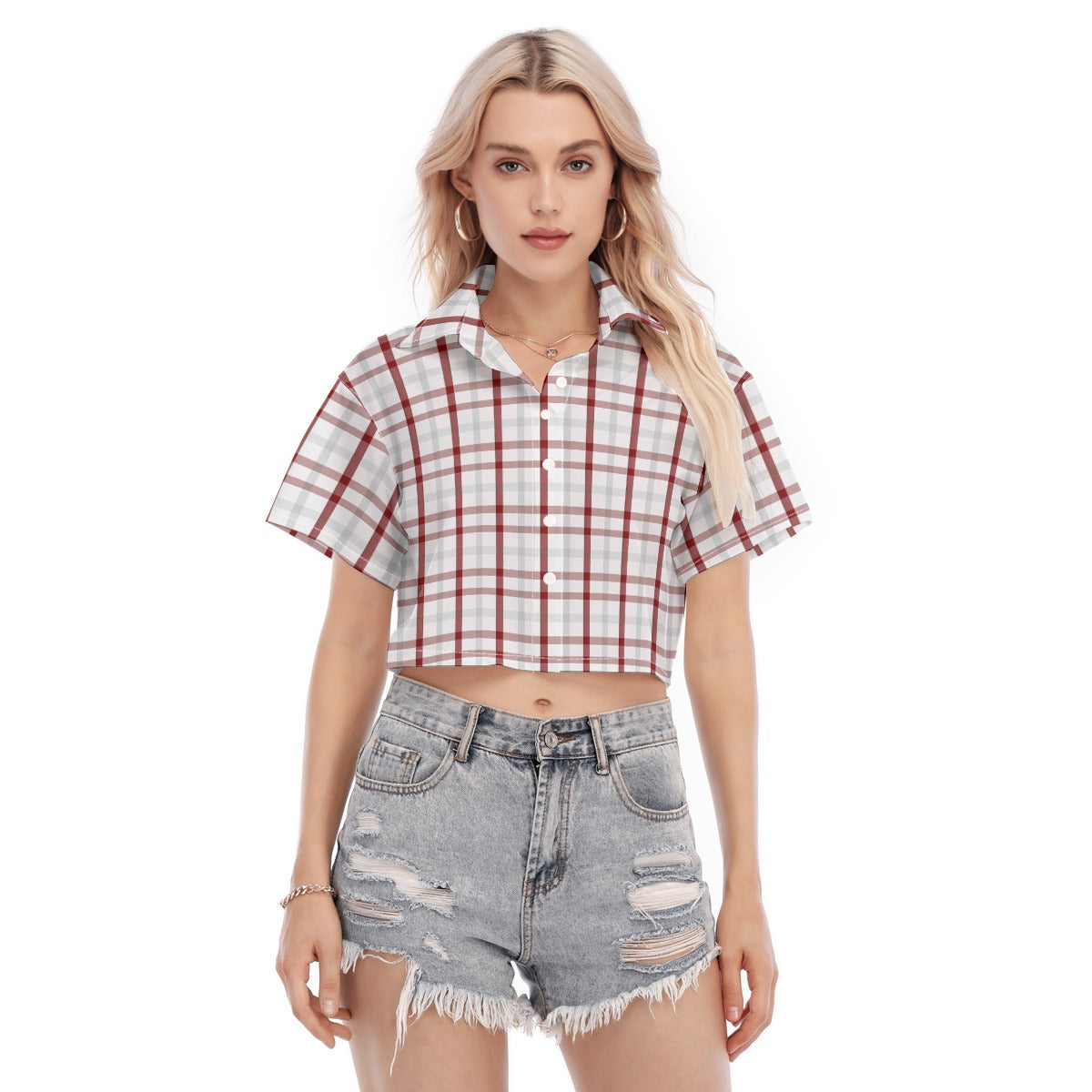 kansas jayhawks tartan plaid oversized button up women shirt indiana hoosiers tartan plaid oversized button up women shirt women's cropped shirt women tartan plaid game day fashion