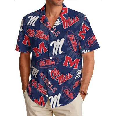 Ole Miss Rebels  Men's Hawaiian Shirt|150GSM varsity sportswear product image 1.0