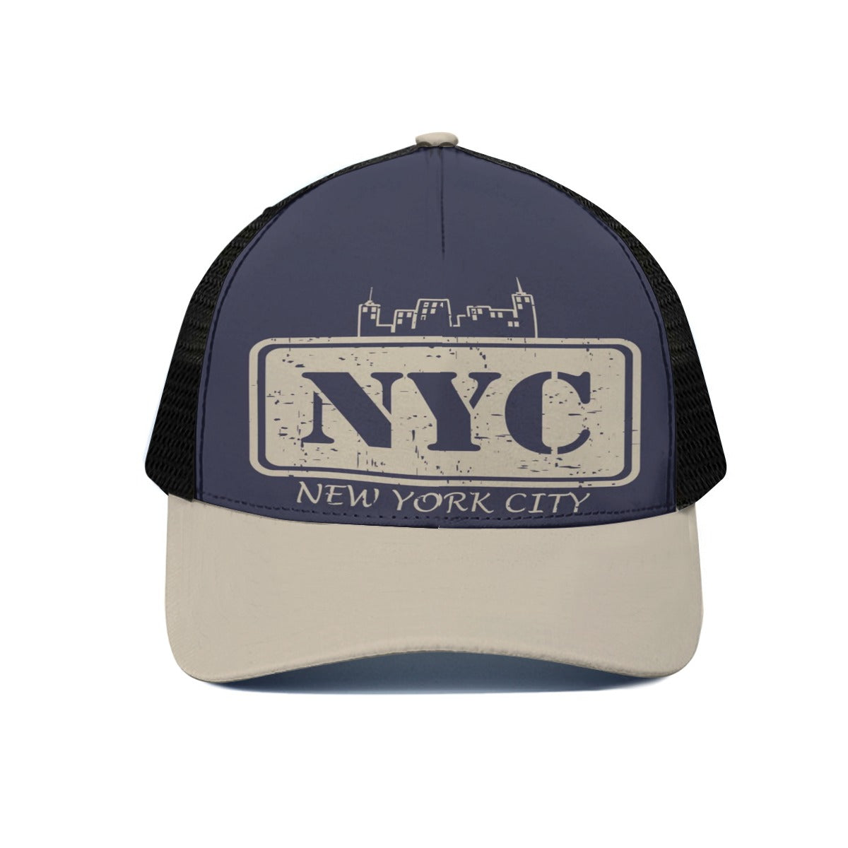 White Smoke Unisex Trucker Hat With Black Half-mesh