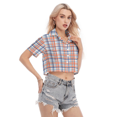 florida gators tartan plaid blue orange  women tartan plaid game day shirt