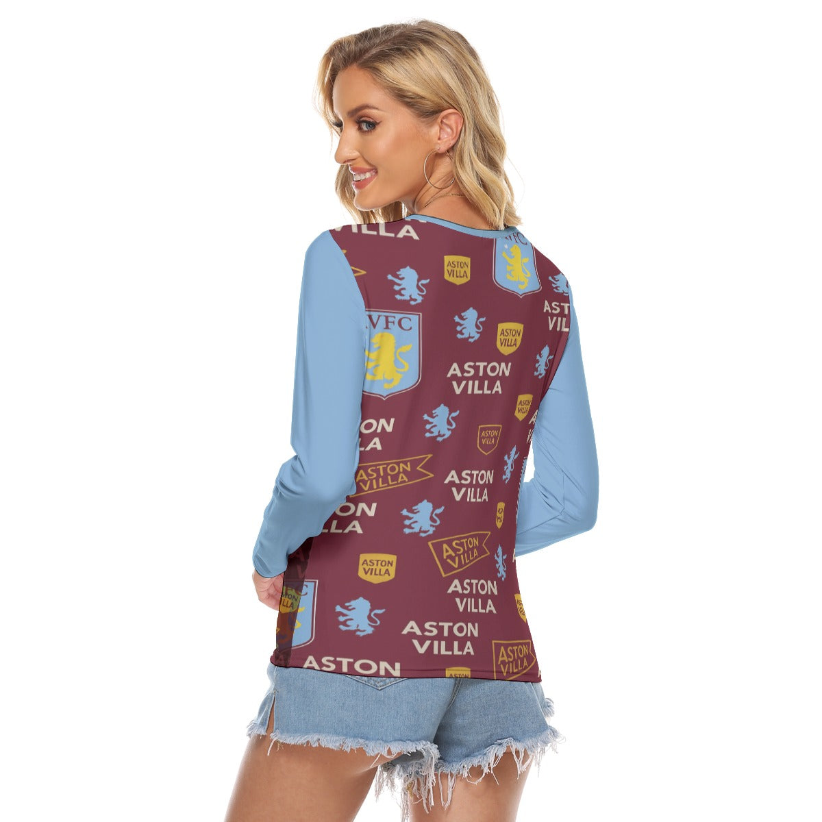 Aston Villa Women's Stretchable long Sleeve Top streetwear fashion product image 4