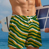 Green Bay Football Yellow Green Zebra Men’s Beach Shorts – Game Day Summer Streetwear – casual fan outfit, fan gear, image 1.0