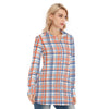 florida gators tartan plaid blue orange  women tartan plaid game day shirt