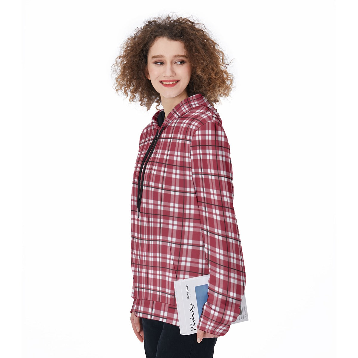 Alabama Crimson Tide Tartan Plaid Crimson White Women's Pullover Hoodie