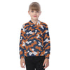 Chicago Football Kids Camo Hoodie – Navy Orange Youth Game Day Sweatshirt – breathable comfort wear, football shirt, image 1.0