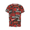 Cleveland Browns  Men's Round Neck Short Sleeve T-Shirt brown orange football outfit back view