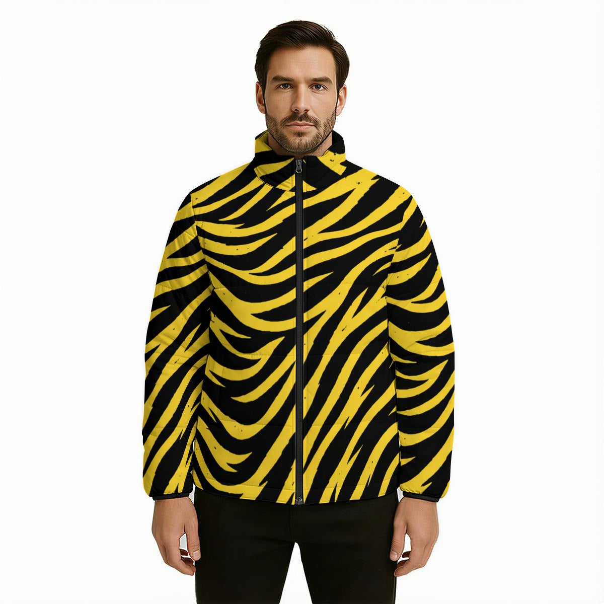 Pittsburgh football yellow black  Warm Quilted Polyester Jacket