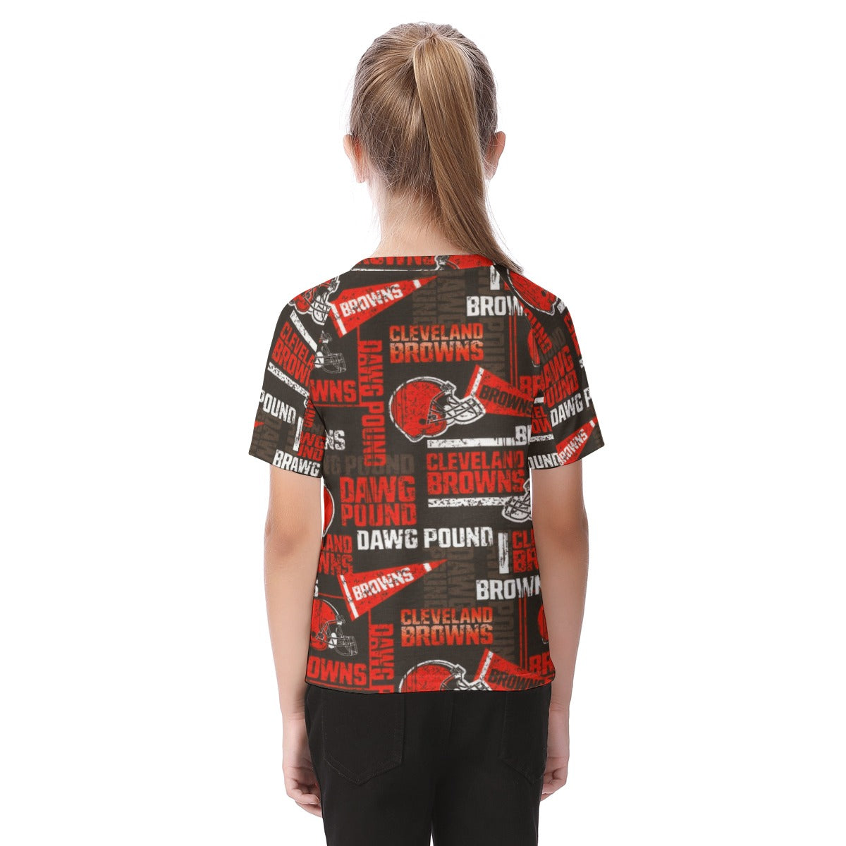cleveland-browns-kids-t-shirt brown orange football outfit side view