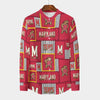 Maryland Terrapins Stand Collar Shirt With Long Sleeve|110GSM Imitation Flax