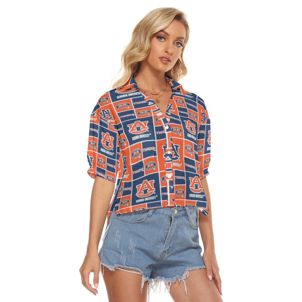 Auburn Tigers Women's V-neck Shirts - Auburn aesthetic tee varsity sportswear product image 2.0