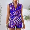 Buffalo Zebra Women’s Sleeveless Blazer-Style Vest – Retro Football Fashion (Red Blue White) – football shirt, fan gear, image 1.0
