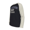 Dark Slate Gray San Antonio Texas 1718 Navy and Cream Long Sleeve Shirt Men Varsity Raglan Tee