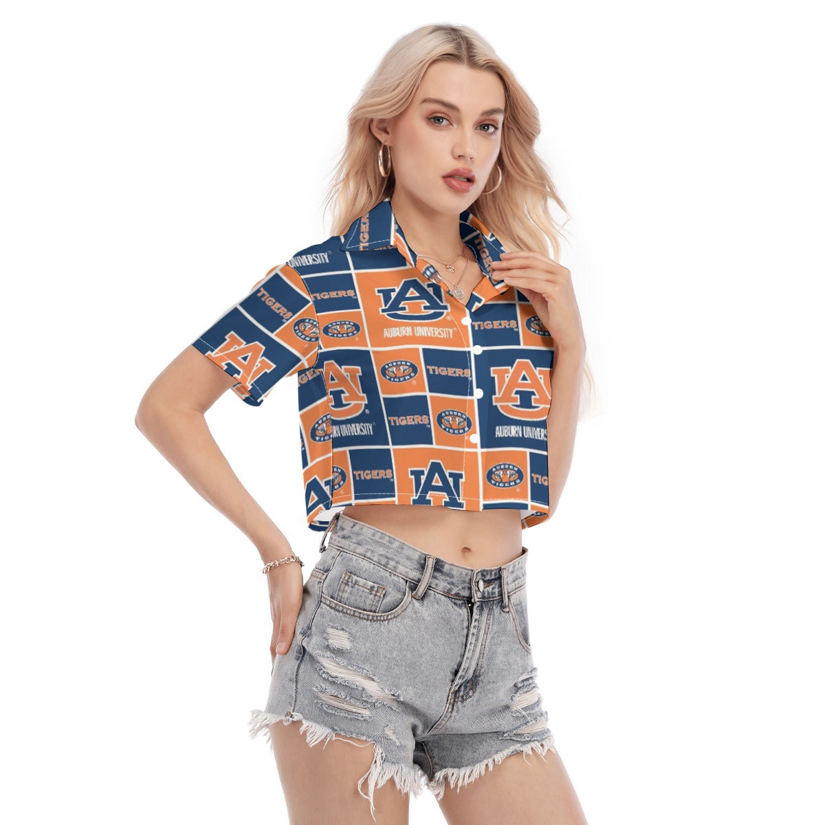 Auburn Tigers Women's Cropped Shirt - Auburn aesthetic tee varsity sportswear product image 2.0