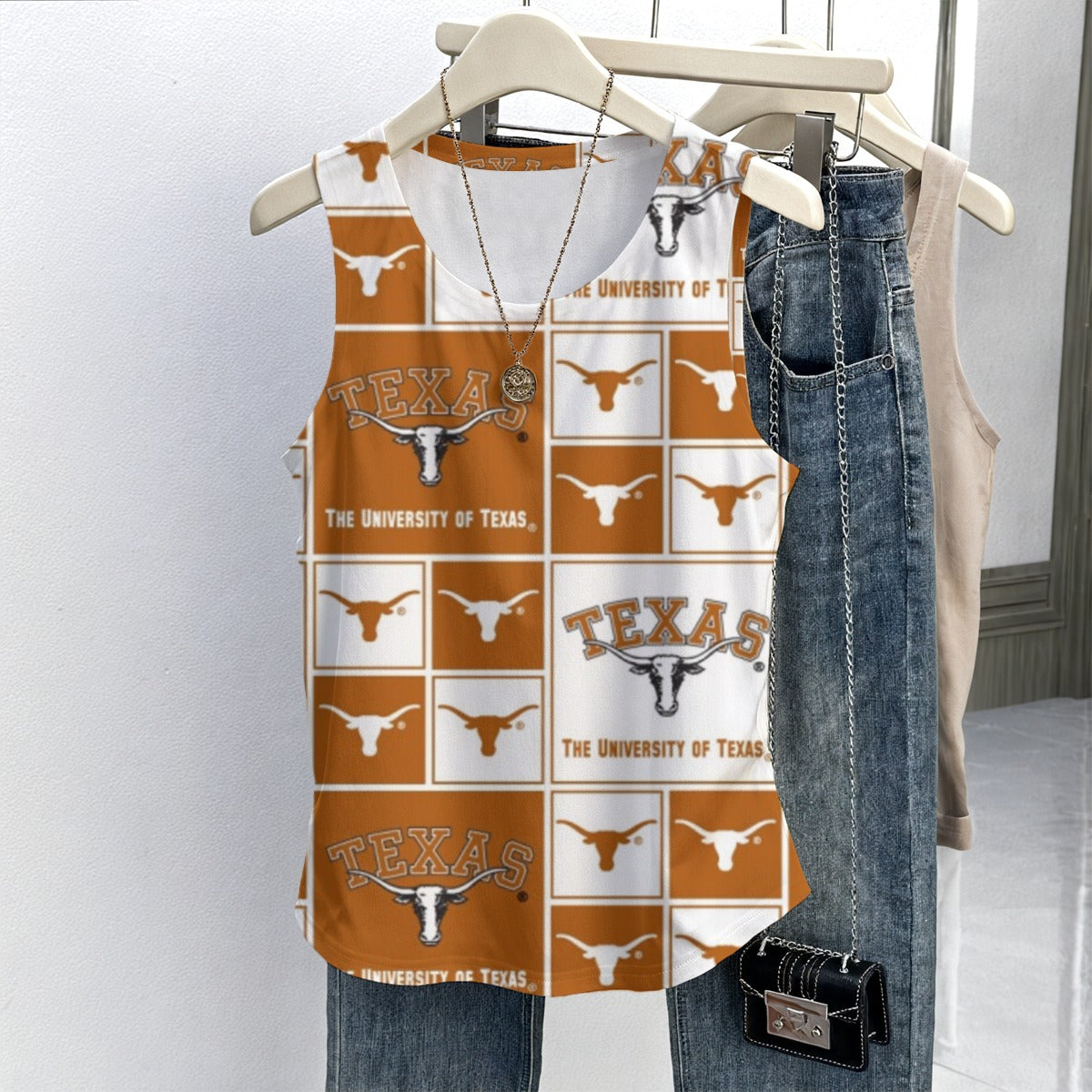 Texas at Austin - Longhorns Women's sleeveless vest White varsity sports apparel