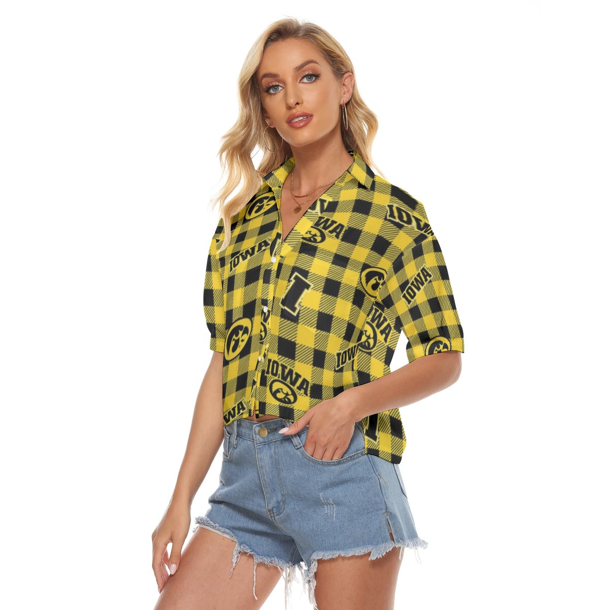 Iowa Hawkeyes Women's V-neck Shirts - Big Ten football apparel varsity sportswear product image 3.0