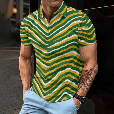 Green Bay Football Yellow Green Men’s Polo Shirt – Game Day Streetwear – sportswear style, game day outfit, image 1.0