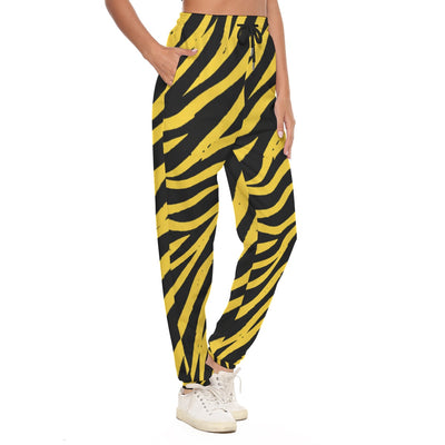 White Smoke Pittsburgh Football Yellow Black Zebra Women’s Casual Pants – Game Day Streetwear