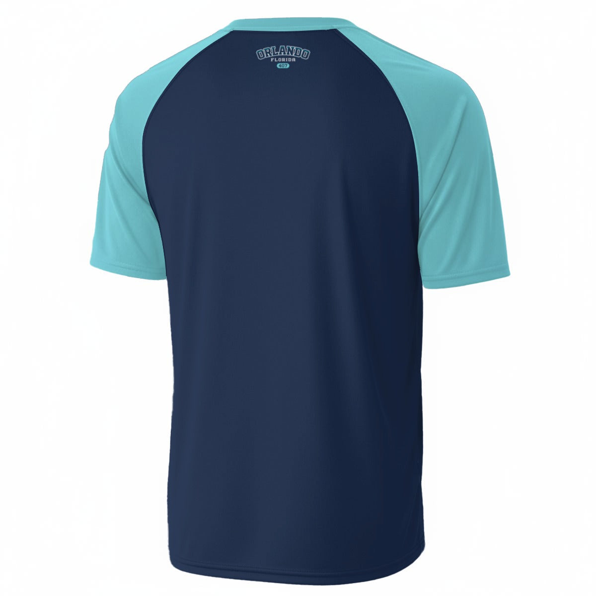 White Smoke Orlando Florida 407 Shirt – Navy and Aqua V Neck T Shirt