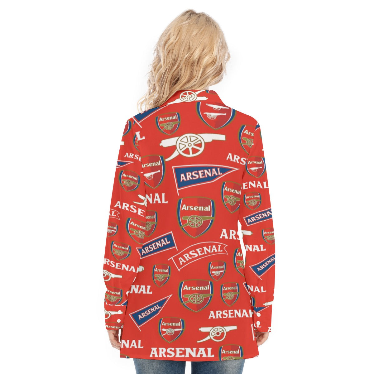 Arsenal Football Club Women's Long Shirt |115GSM Cotton poplin streetwear fashion product image 4
