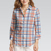 florida gators tartan plaid blue orange  women tartan plaid game day shirt