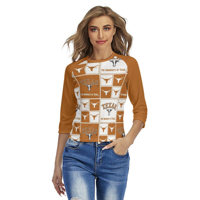 Texas at Austin - Longhorns Women's Raglan Sleeves T-shirts White varsity sports apparel