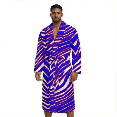 Buffalo Bills Zubaz Fleece-Lined Bathrobe with Belt – nfl fan apparel, game day outfit, image 1.0