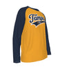 White Smoke Tampa FL Yellow and Navy Long Sleeve Shirt Men Retro Varsity Raglan Tee