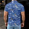 detroit-lions-mens-polo-shirt blue silver football fabric breathable detail