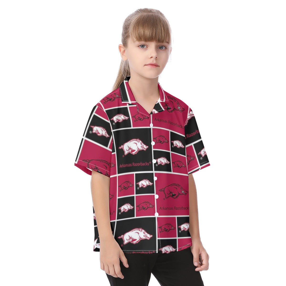 Arkansas Razorbacks Kid's Hawaiian Vacation Shirt varsity sportswear product image 2.0