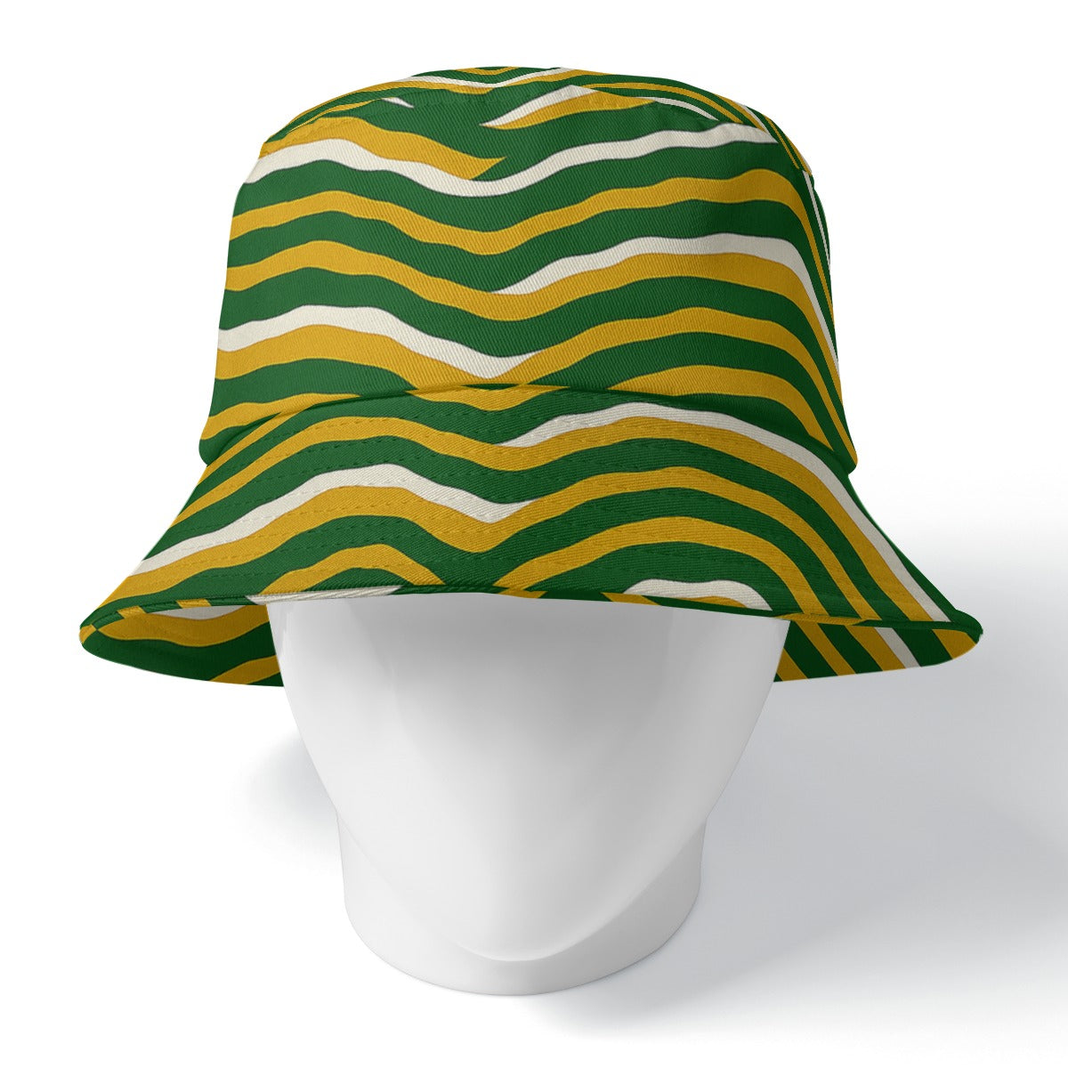 Green Bay Football Yellow Green Zebra Double-Side Printing Bucket Hat – Game Day Streetwear – lightweight game day shirt, casual fan outfit, image 1.0