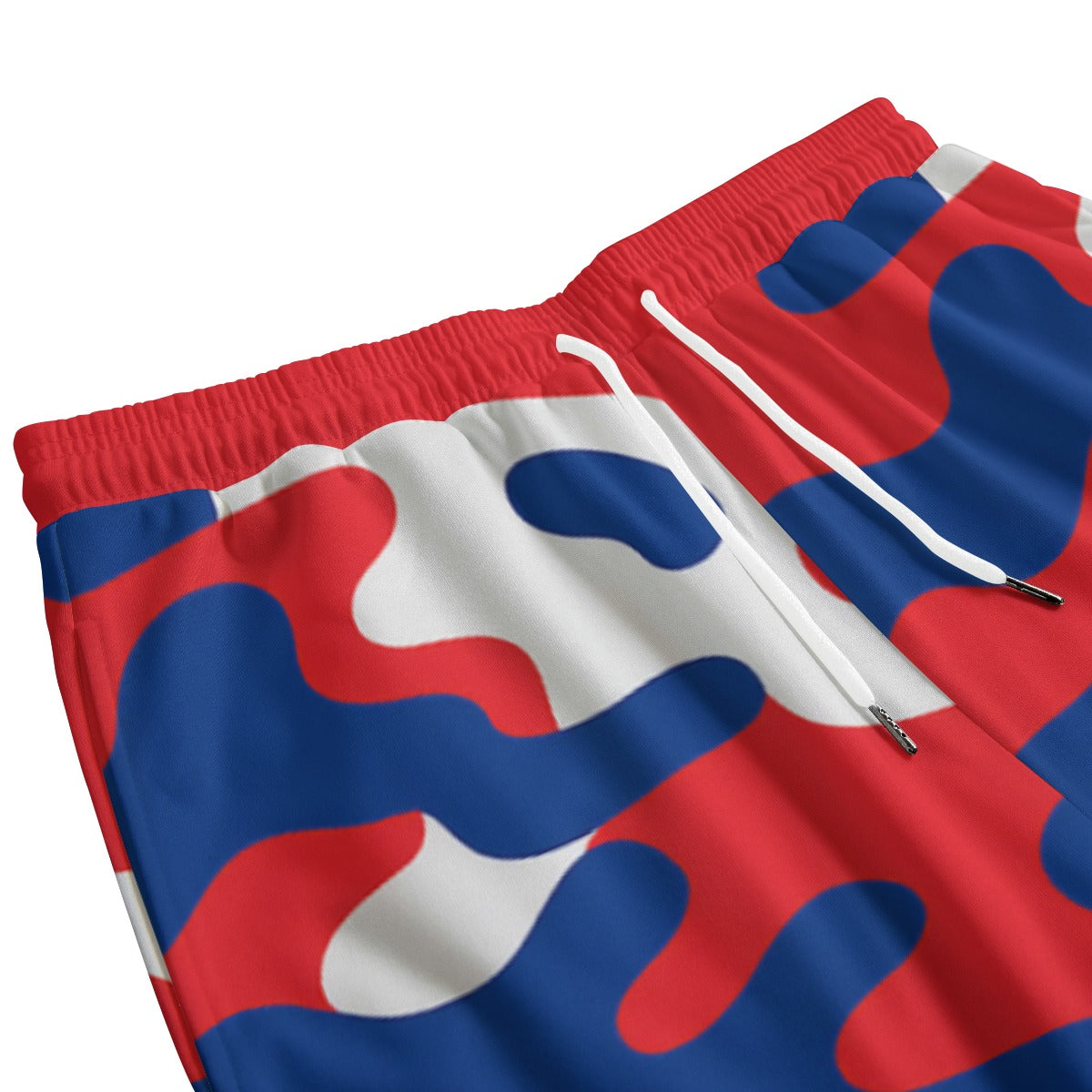 White Smoke Buffalo football camo Men's Sweatpants With Waistband – Red Blue White Game Day Style