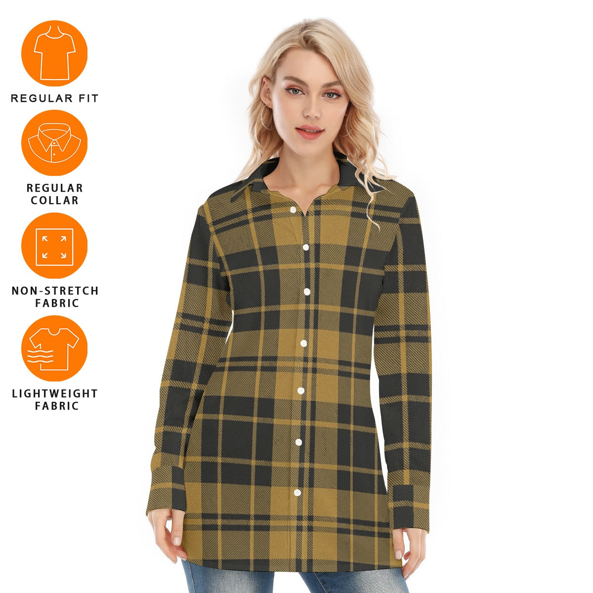 colorado buffaloes tartan plaid black gold  women tartan plaid game day shirt