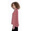 georgia bulldogs tartan plaid oversized button up women shirt women's satin shirt women tartan plaid game day fashion