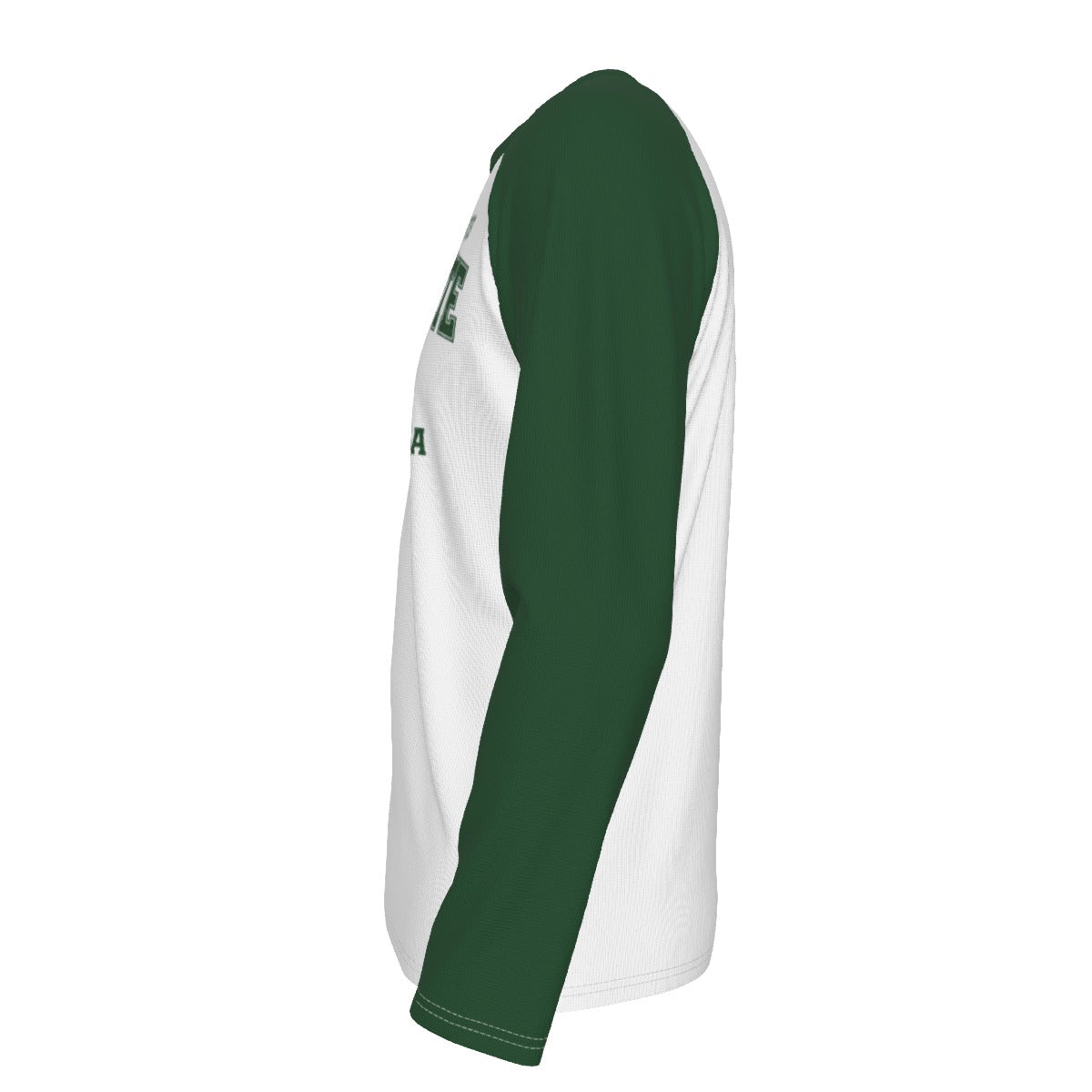 Dark Slate Gray Charlotte USA Long Sleeve Shirt – Green White Varsity North Carolina Raglan