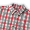 White Smoke Alabama Football Casual Lapel Shirt Men – Crimson Plaid Long Sleeve 125GSM Cotton