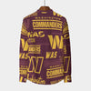 washington-commanders-mens-stand-collar-shirt-with-long-sleeve-110gsm-imitation-flax burgundy gold football outfit detail