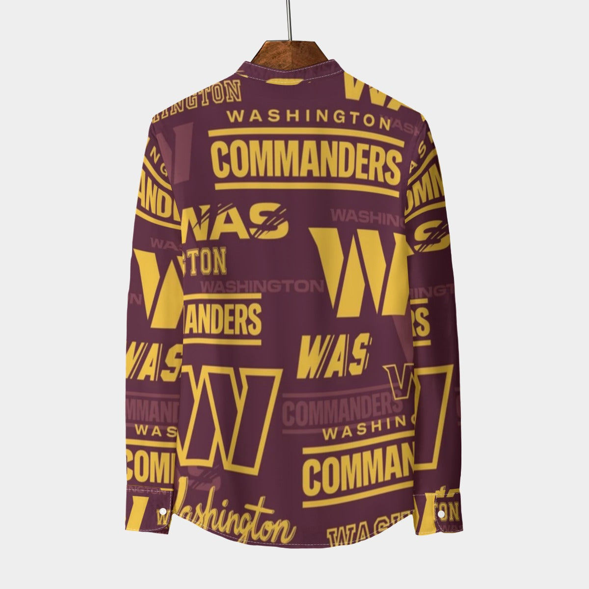 washington-commanders-mens-stand-collar-shirt-with-long-sleeve-110gsm-imitation-flax burgundy gold football outfit detail