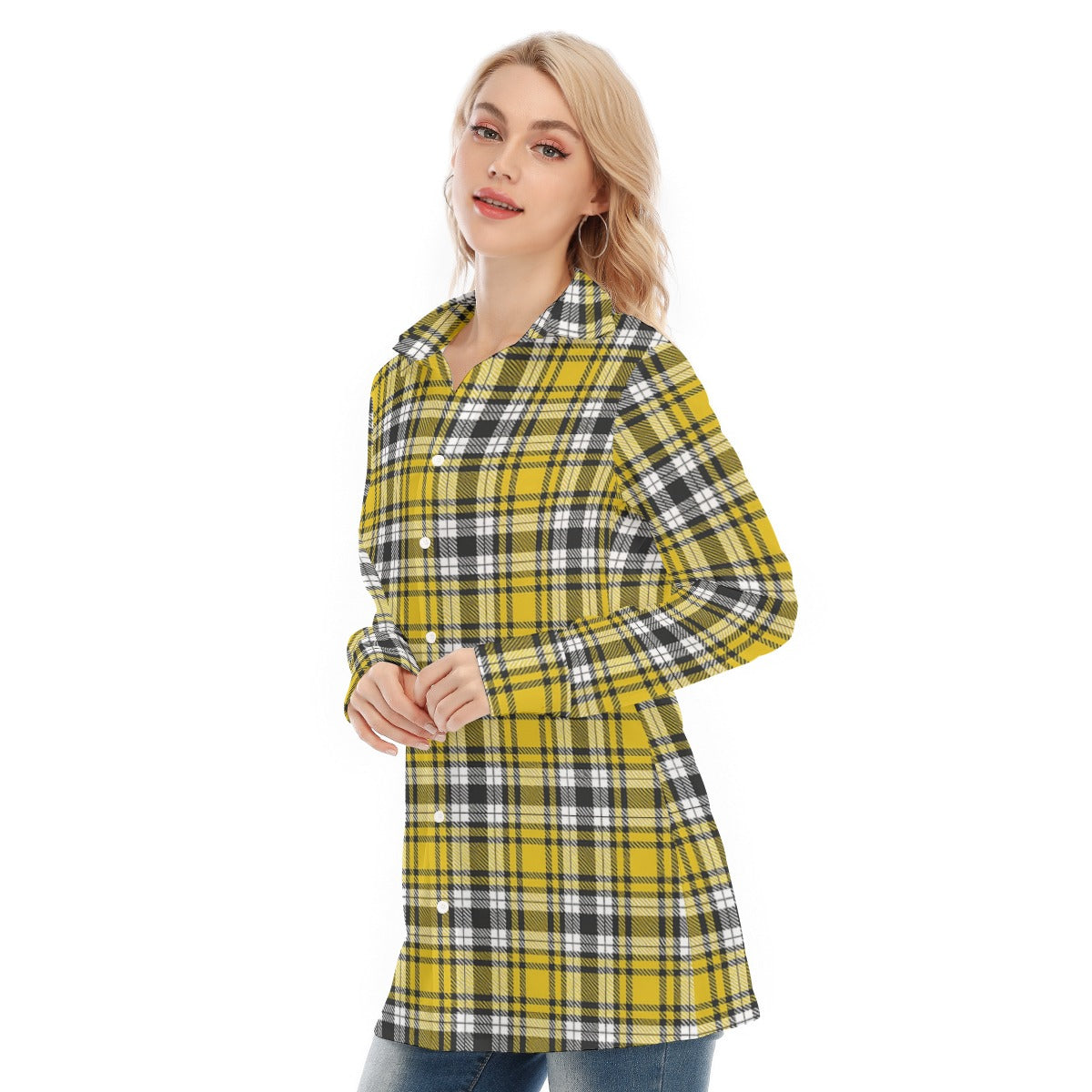 Iowa Hawkeyes Women's Long plaid shirt|115GSM Cotton poplin streetwear fashion product image 3