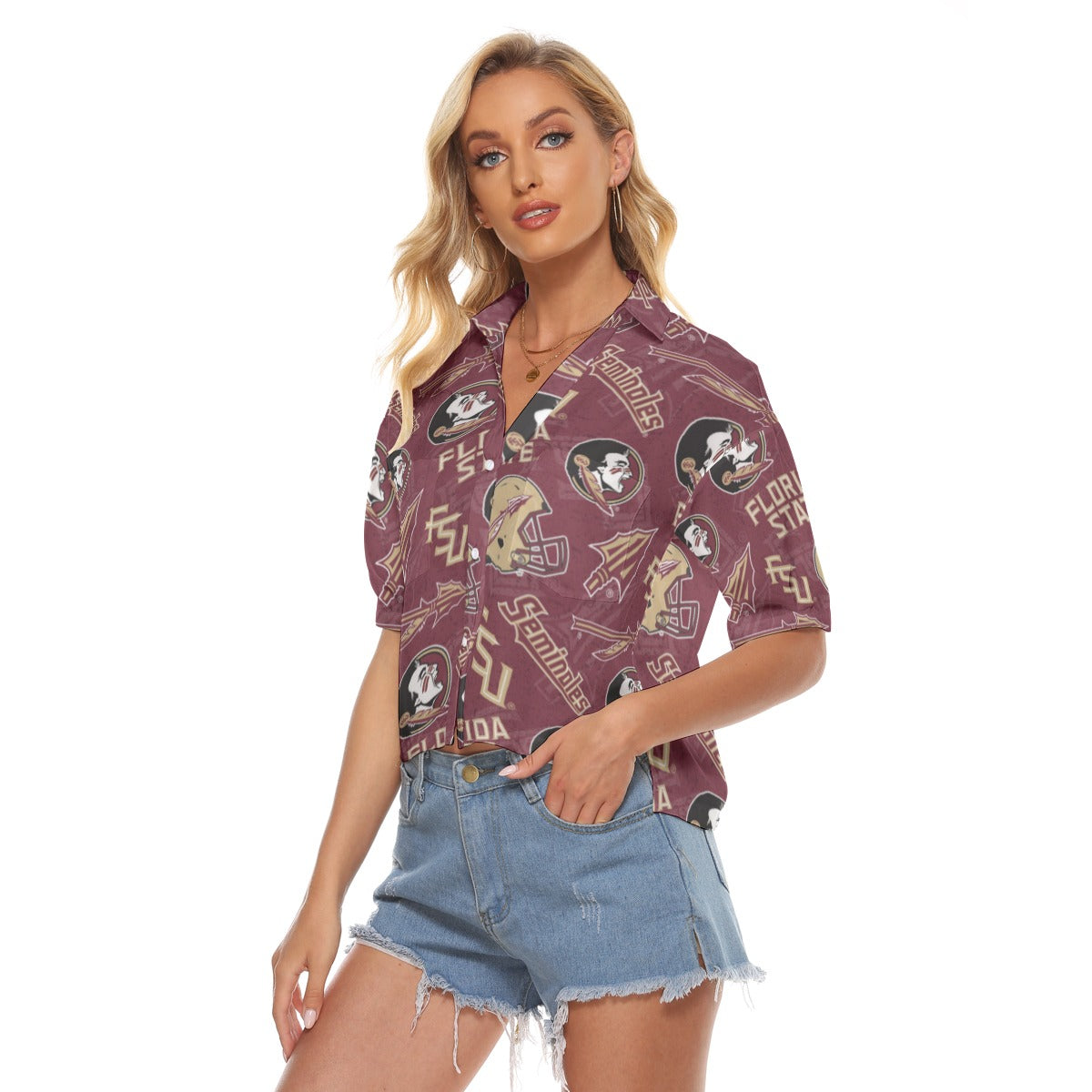 Florida State Seminoles Women's V-neck Shirts - ACC football apparel varsity sportswear product image 3.0