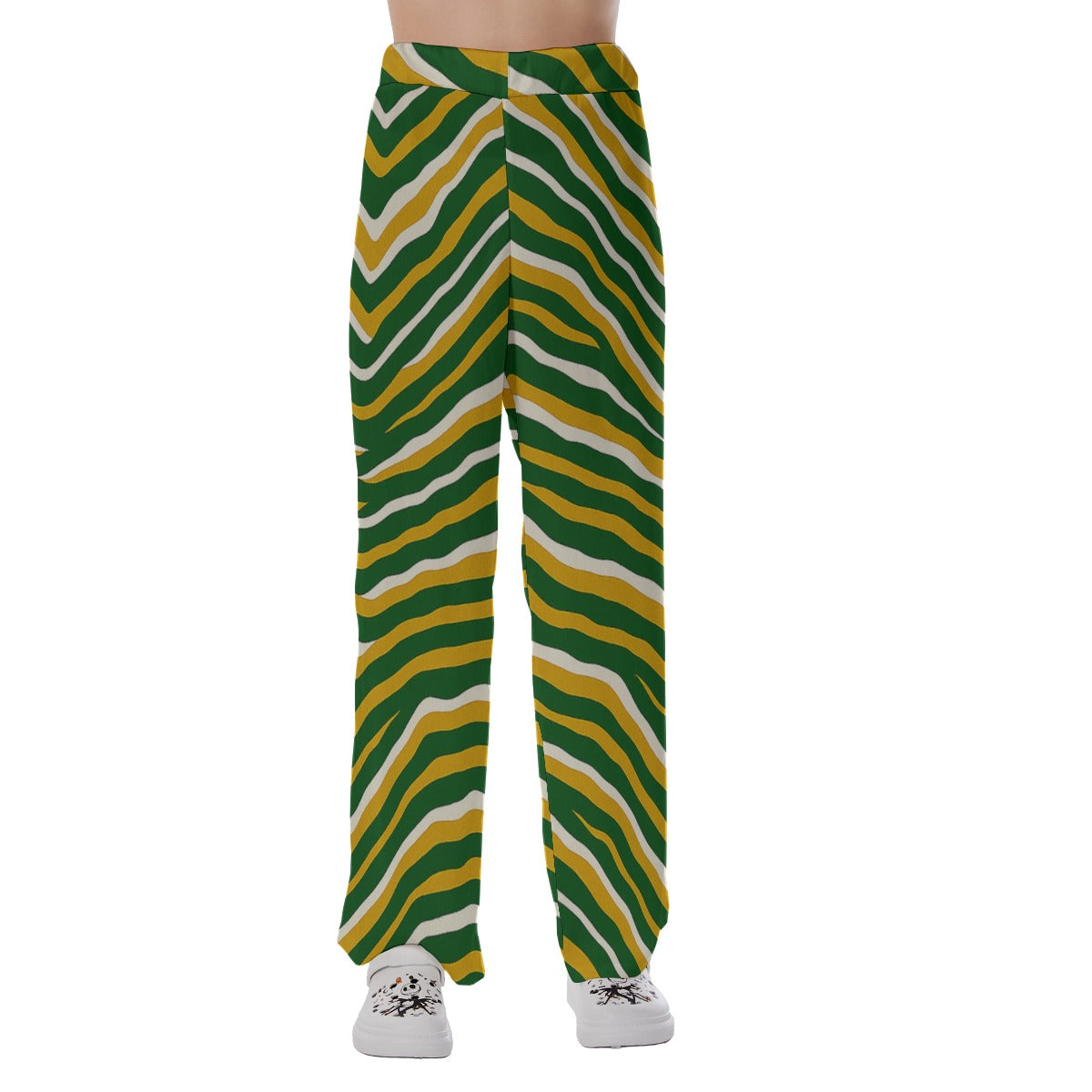 Green Bay Football Yellow Green Women’s Pajama Pants – Game Day Lounge Wear – game day outfit, breathable comfort wear, image 1.0